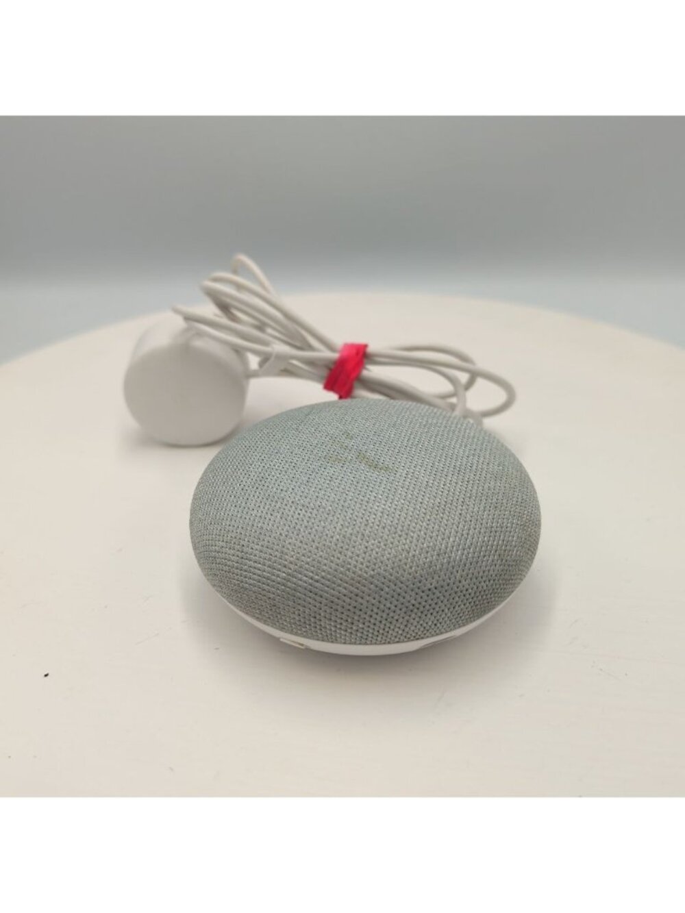 Google Nest Mini H2C Smart Home Speaker Chalk Grey Tested With Usb Cable Used